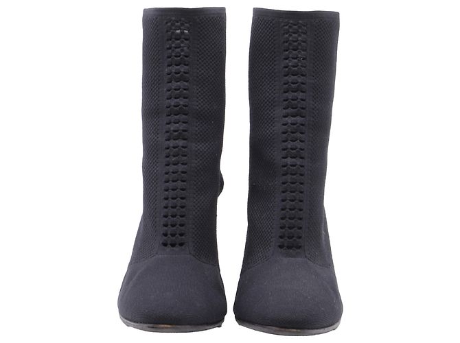 Stivali in maglia elasticizzata Gianvito Rossi in nylon canvas nero - vista 2