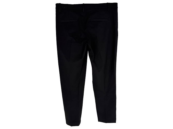 Calças de perna reta Brunello Cucinelli em lã preta Impressão em python - vista 2