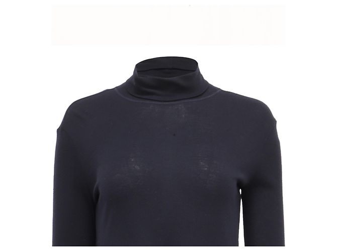 Totême Rollkragenpullover aus Viskose in Navy Blue Blau Marineblau - Ansicht 2