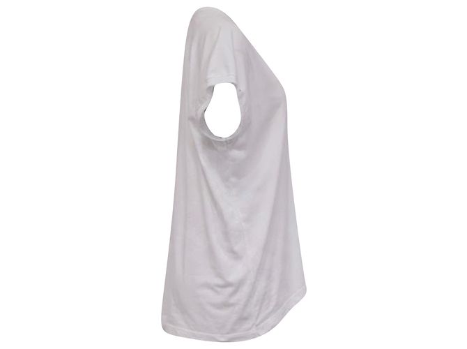 Camiseta holgada de cuello en V Dries Van Noten en algodón blanco Crudo - vista 3