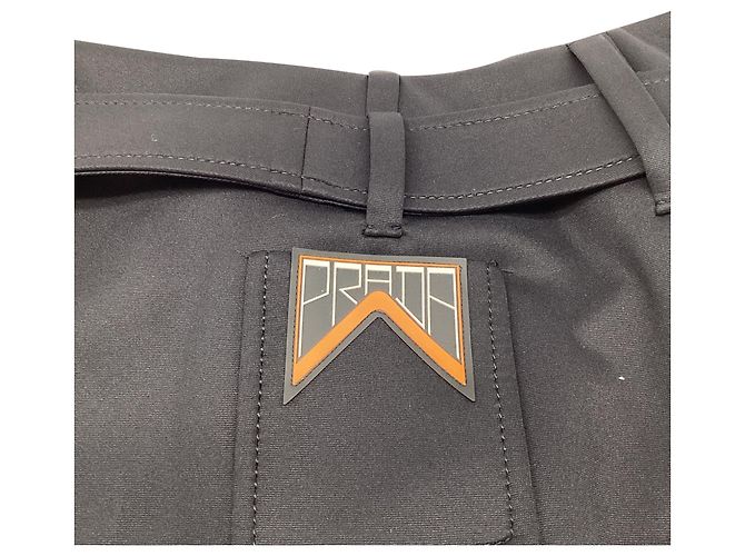 Prada Minirock mit Rüschen und Gürtel aus schwarzem Polyester - Ansicht 7