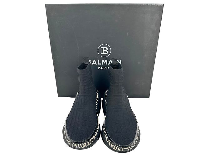 Sneaker alte Balmain B-Bold in poliestere nero - vista 25