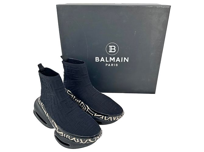 Sneaker alte Balmain B-Bold in poliestere nero - vista 26
