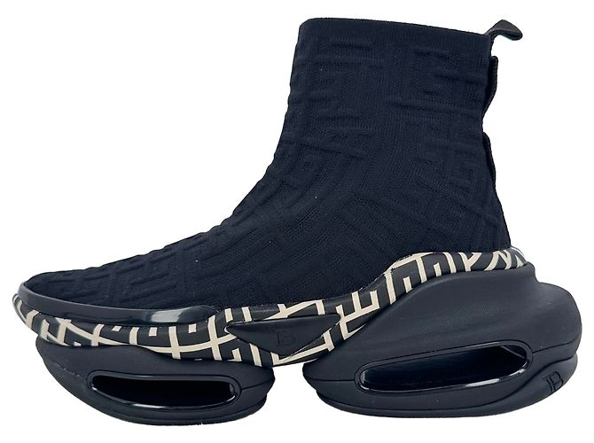 Sneaker alte Balmain B-Bold in poliestere nero - vista 9