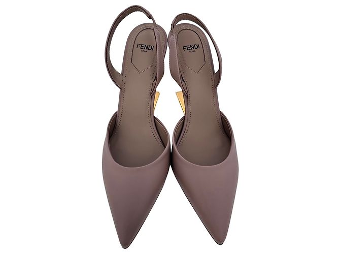 Fendi First Slingback Pumps aus beigem Kalbsleder - Ansicht 3