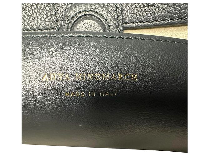 Borsa Anya Hindmarch con manico in pelle nera - vista 10