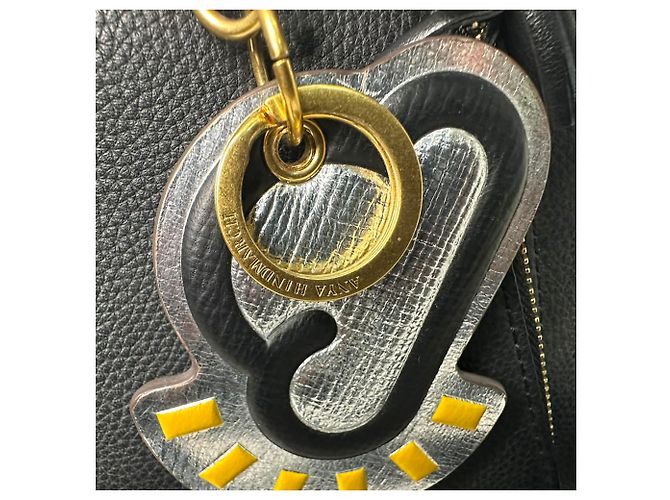 Borsa Anya Hindmarch con manico in pelle nera - vista 8