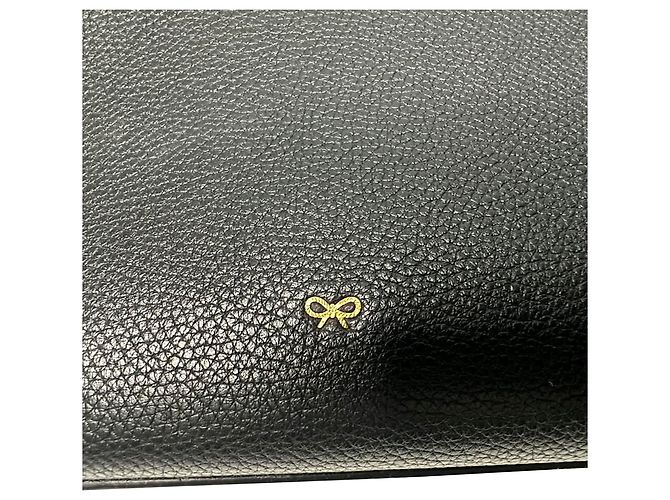 Borsa Anya Hindmarch con manico in pelle nera - vista 9
