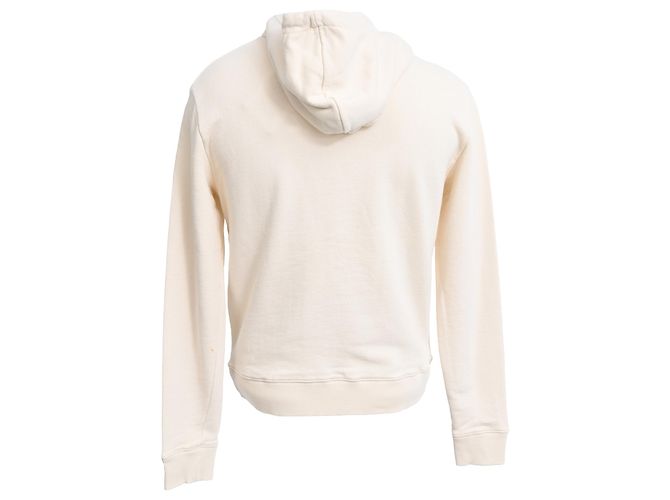 Sweatshirt com capuz Saint Laurent Palm Tree em algodão creme Branco Cru - vista 3