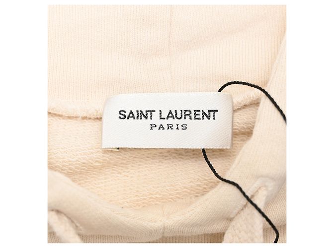 Sweatshirt com capuz Saint Laurent Palm Tree em algodão creme Branco Cru - vista 5
