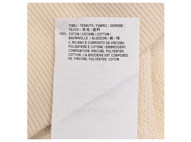 Sweatshirt com capuz Saint Laurent Palm Tree em algodão creme Branco Cru - vista 6
