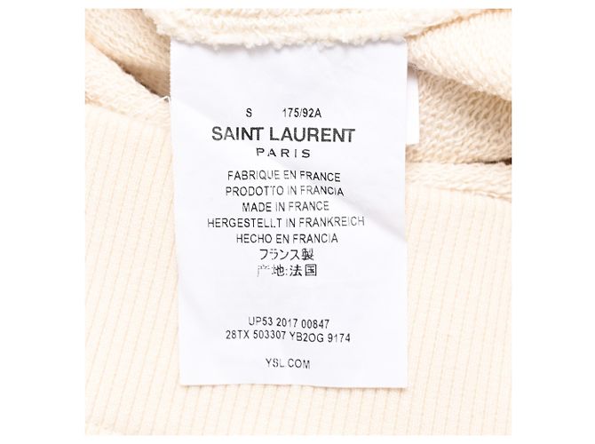 Sweatshirt com capuz Saint Laurent Palm Tree em algodão creme Branco Cru - vista 8