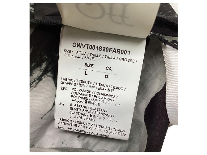 Off White Abito maxi a collo alto stampato Off-White in poliammide nera Nero - vista 6