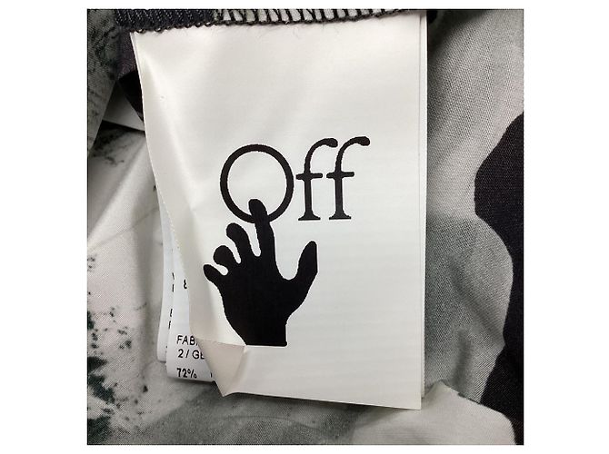 Off White Abito maxi a collo alto stampato Off-White in poliammide nera Nero - vista 8