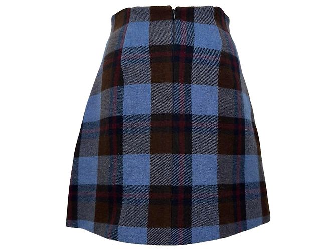 Falda de cuadros Tabarin en lana azul de Max Mara Weekend - vista 3