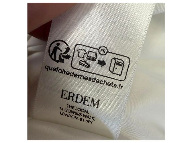 Camisa Erdem con aplicaciones florales en algodón blanco - vista 11