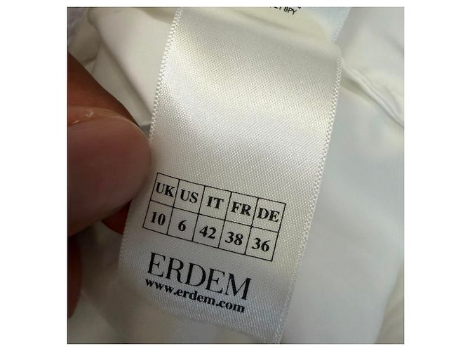 Camisa Erdem con aplicaciones florales en algodón blanco - vista 12
