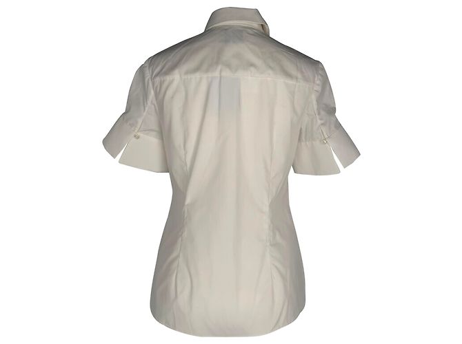 Camisa Erdem con aplicaciones florales en algodón blanco - vista 3