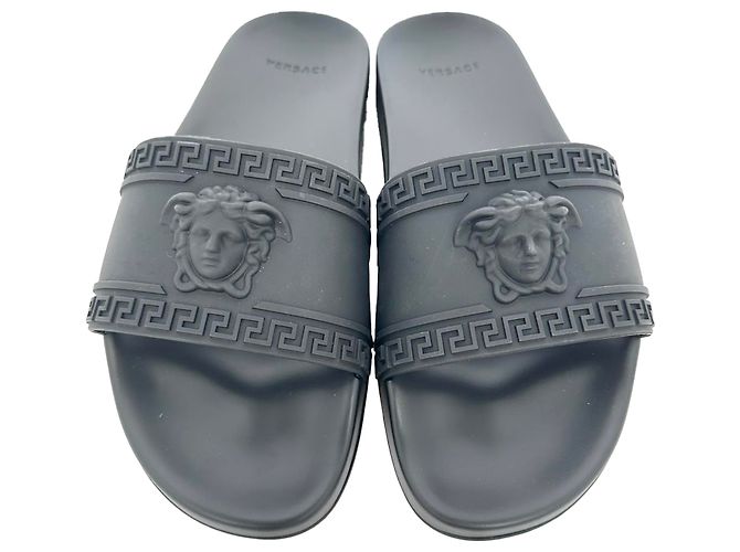 Ciabatte Versace Medusa Pool in gomma nera Nero - Ansicht 3