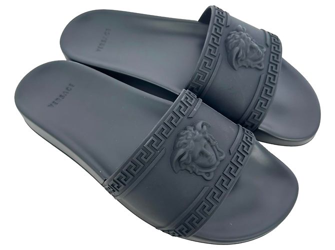 Ciabatte Versace Medusa Pool in gomma nera Nero - Ansicht 6