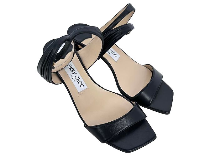 Sandali con tacco Jimmy Choo Jago in pelle nera Nero - vista 5