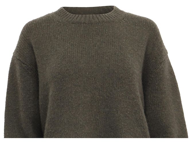 Nili Lotan Rundhals-Strickpullover aus olivgrüner Wolle - Ansicht 4