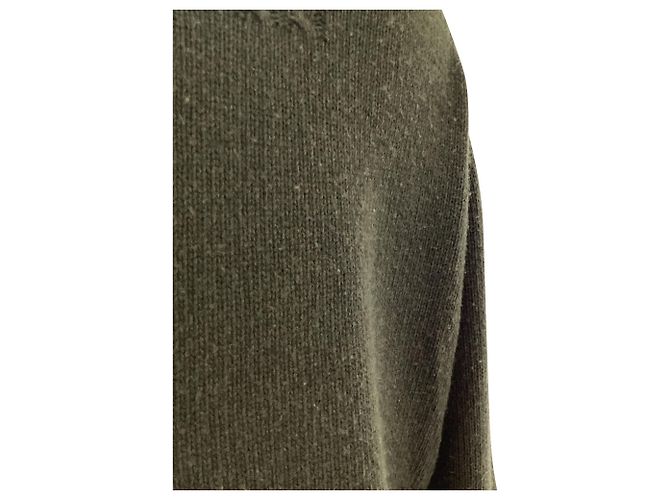 Nili Lotan Rundhals-Strickpullover aus olivgrüner Wolle - Ansicht 6