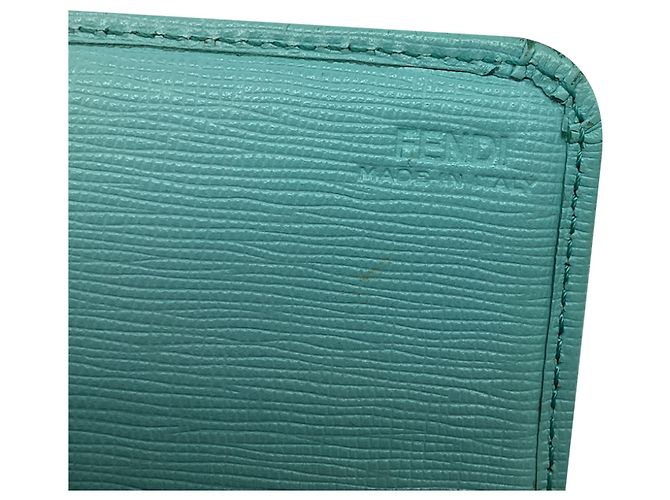 Fendi 2014 Continental Geldbörse aus hellblauem Leder - Ansicht 10