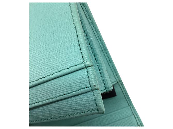 Fendi 2014 Continental Geldbörse aus hellblauem Leder - Ansicht 14