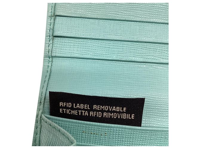 Fendi 2014 Continental Geldbörse aus hellblauem Leder - Ansicht 8