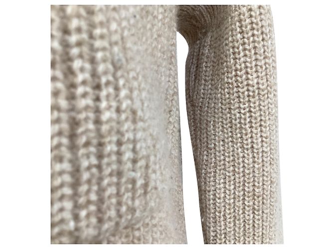 Pull en laine beige avec logo brodé Marni - vue 13
