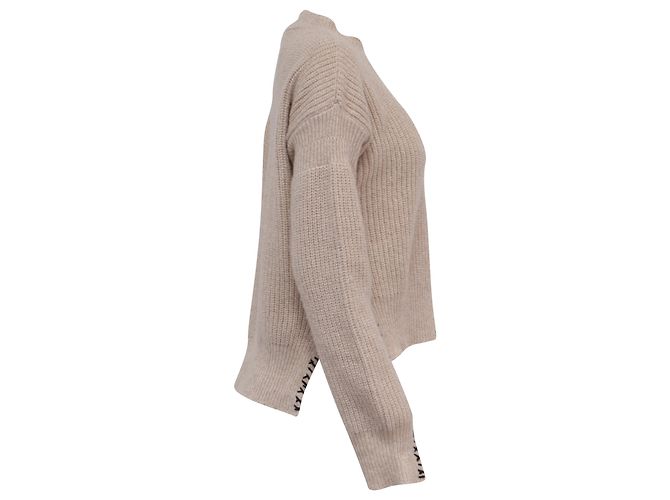 Pull en laine beige avec logo brodé Marni - vue 2