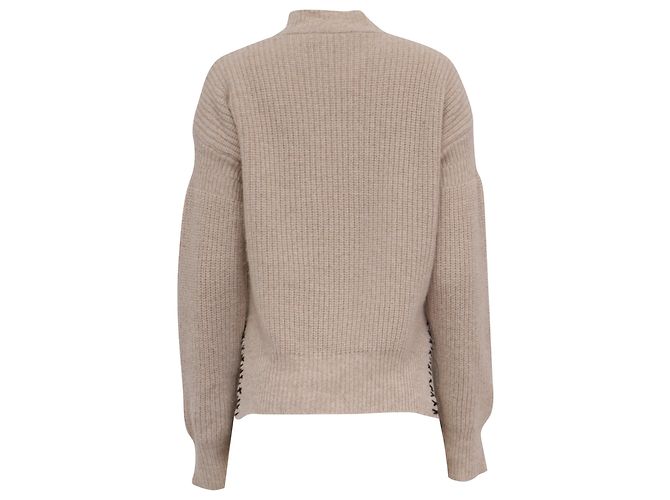Pull en laine beige avec logo brodé Marni - vue 3