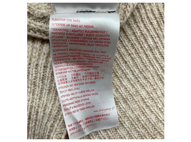 Pull en laine beige avec logo brodé Marni - vue 6