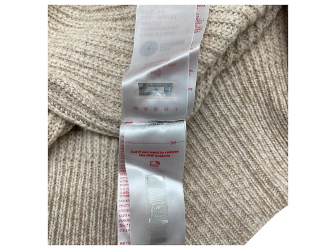 Pull en laine beige avec logo brodé Marni - vue 7