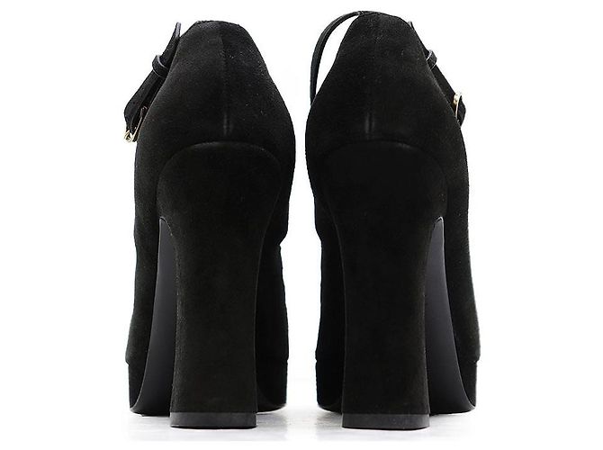 Décolleté in pelle scamosciata Chanel G45455 Nero - vista 5