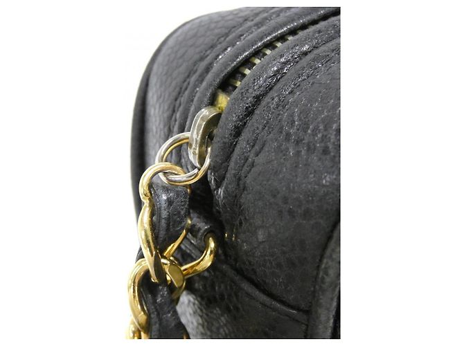 Borsa a tracolla Chanel in pelle Caviar Nero D'oro - vista 5