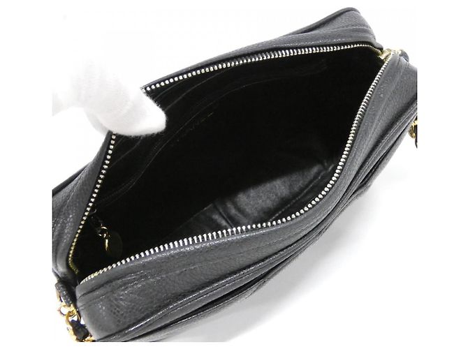 Borsa a tracolla Chanel in pelle Caviar Nero D'oro - vista 7