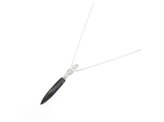 Autre Marque Collana in Onice e Diamanti Au750 Nero - vista 2