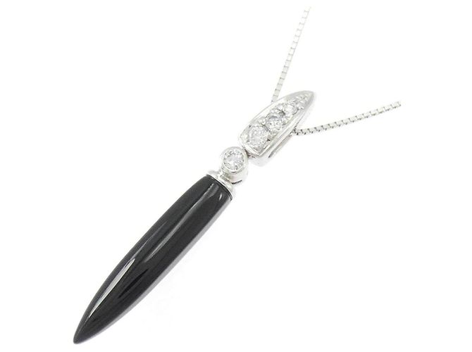 Autre Marque Collana in Onice e Diamanti Au750 Nero - vista 3