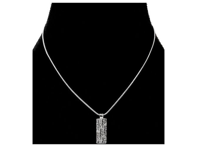 Oblique Dior Collana in argento con piastra obliqua cubica - vista 5