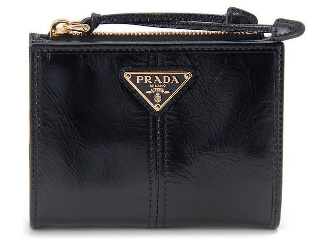 Prada Small Leather Wallet Black - view 3
