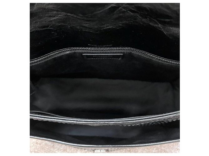 Saint Laurent Vintage Schultertasche aus Leder in Schwarz, Größe Medium - Ansicht 7
