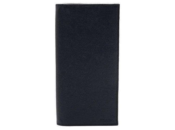 Prada Portafoglio da viaggio Saffiano blu navy da uomo - vista 2