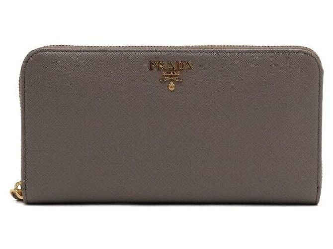 Prada Cartera larga con cremallera de cuero ARGILLA - vista 2