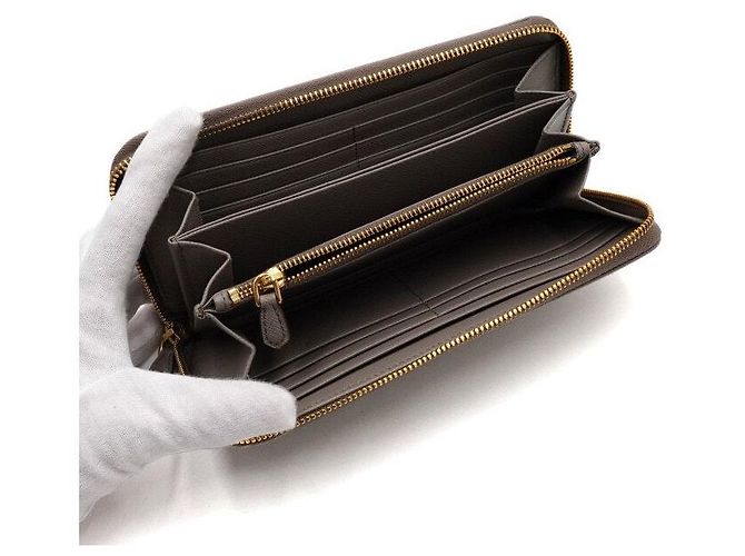Prada Cartera larga con cremallera de cuero ARGILLA - vista 6
