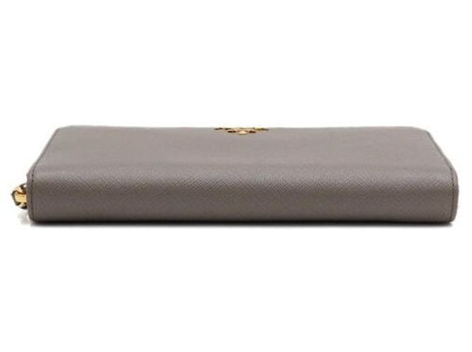Prada Cartera larga con cremallera de cuero ARGILLA - vista 7
