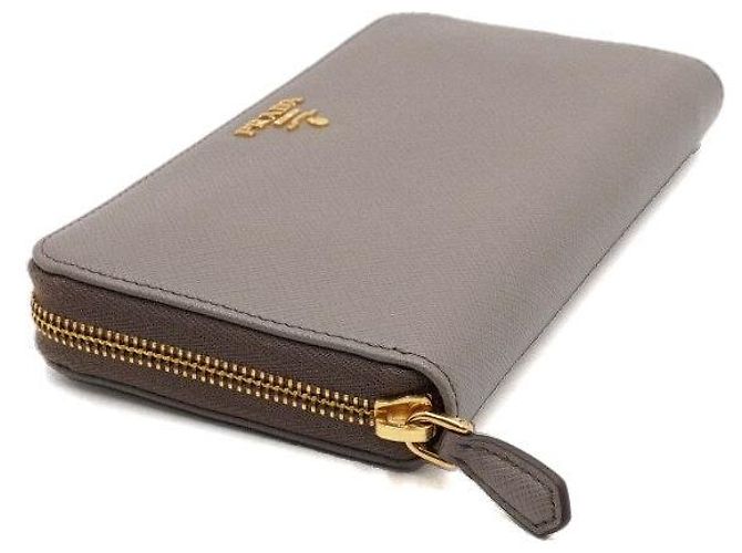 Prada Cartera larga con cremallera de cuero ARGILLA - vista 8
