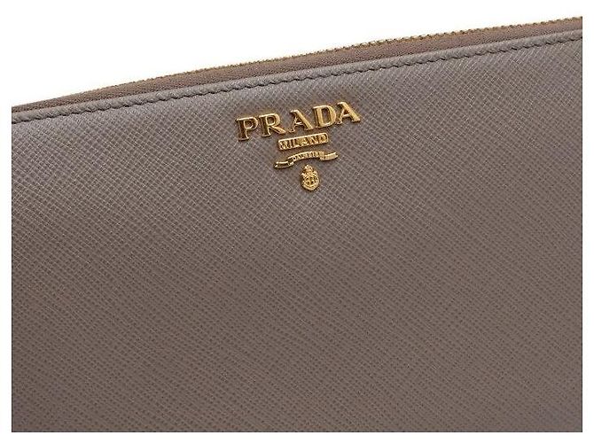 Prada Cartera larga con cremallera de cuero ARGILLA - vista 9