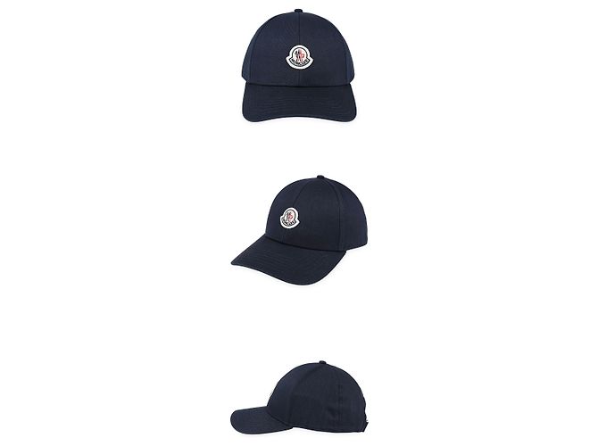 Moncler Baumwollkappe mit Logo-Patch Blau - Ansicht 3